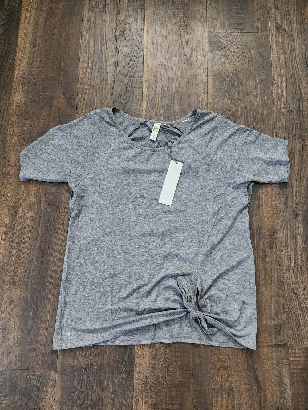 Lolë Heather Gray Short-Sleeve Knot Front Tee
